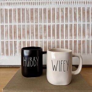 Rae Dunn By Magenta Wifey, Hubby Ceramic Coffee Tea Mug  Limited Edition